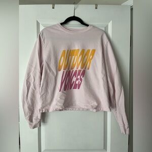 Outdoor Voices Light Pink Crop Top with Orange and Pink Logo